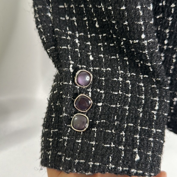 Rachel Zoe black and sliver tweed jacket size small - Picture 4 of 12